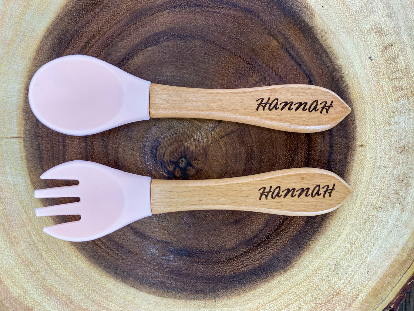 Personalized - Dishwasher Safe Silicone Spoon and Fork Set - Engravefied