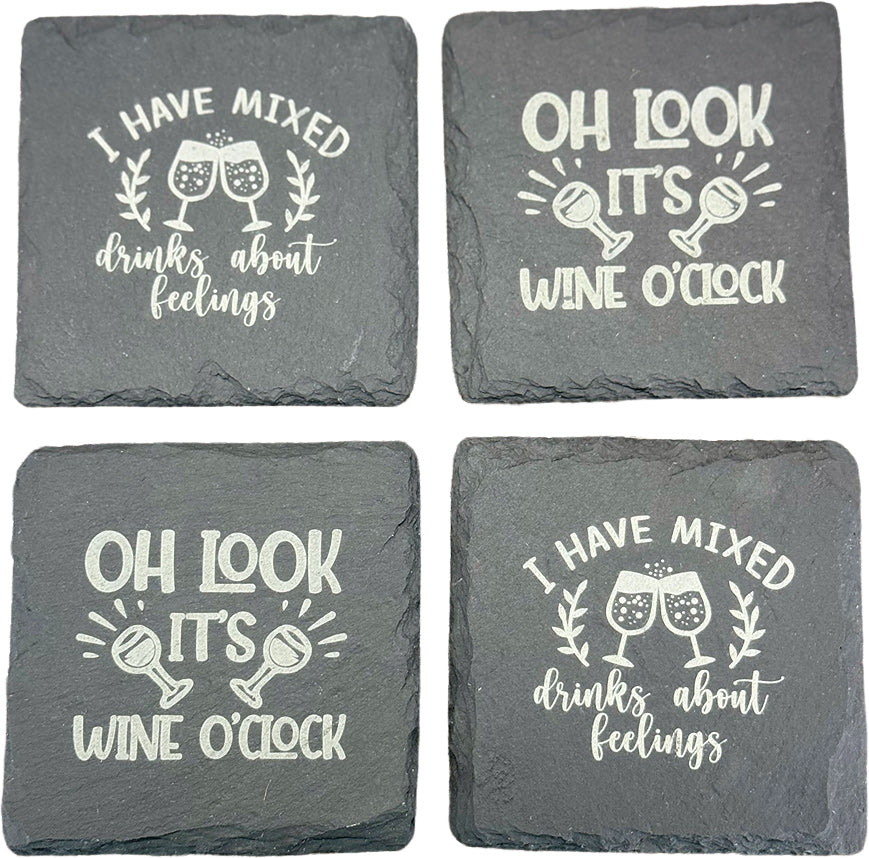 Personalized Slate Coaster Set of Four (4)