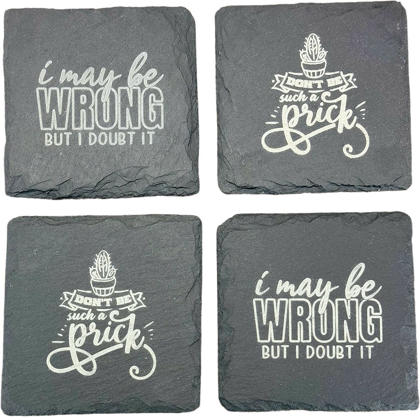 Personalized Slate Coaster Set of Four (4)