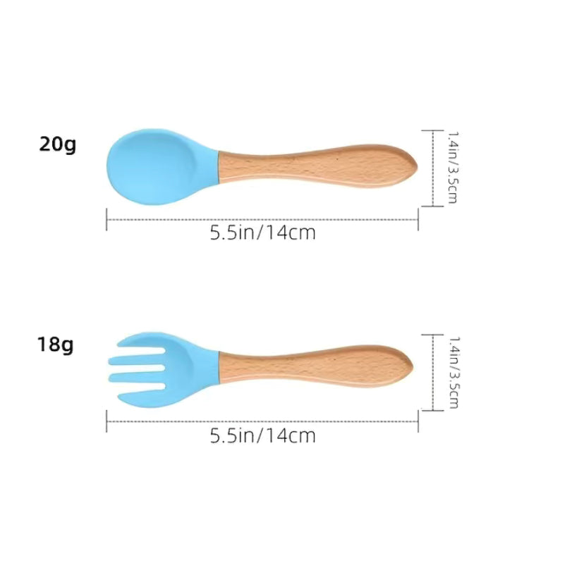 Personalized - Dishwasher Safe Silicone Spoon and Fork Set - Engravefied