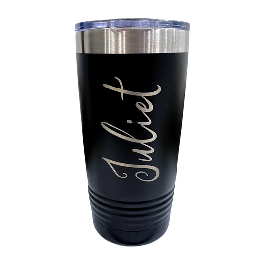 Engravefied, Laser Engraved, 20 oz Tumbler, personalized gift, Black