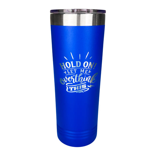 Engravefied, Laser Engraved, 22 oz Skinny Tumbler, personalized gift, Blue