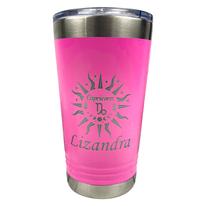 Engravefied, Laser Engraved, 16 oz Pint, personalized gift, Pink