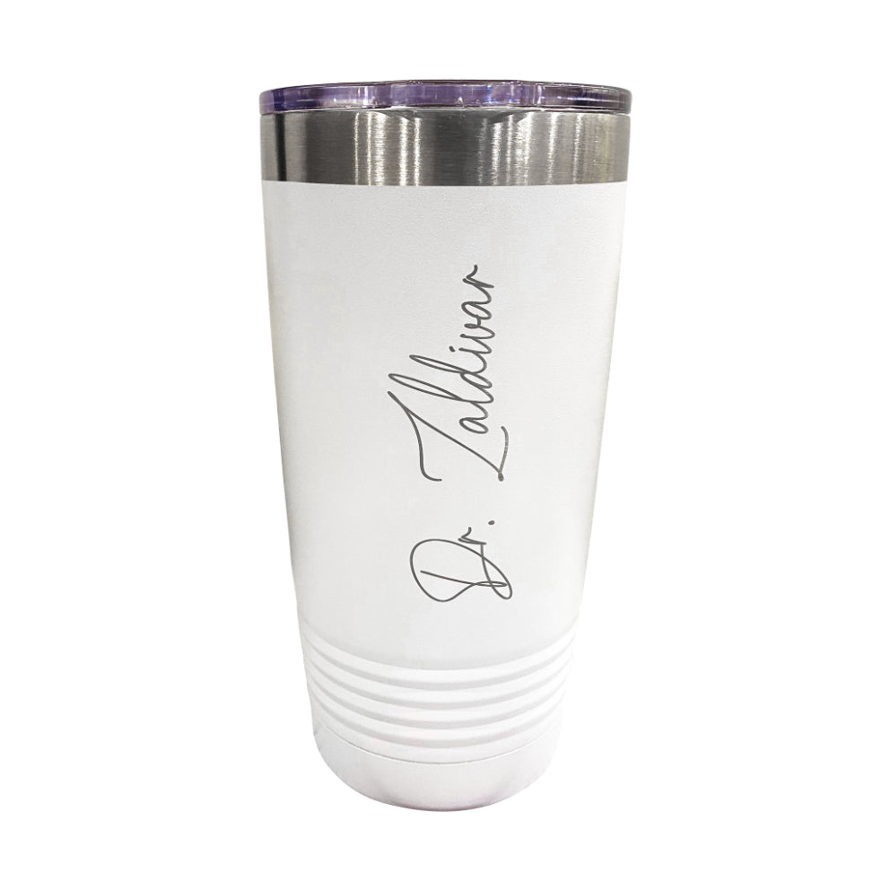 Engravefied, Laser Engraved, 20 oz Tumbler, personalized gift, White