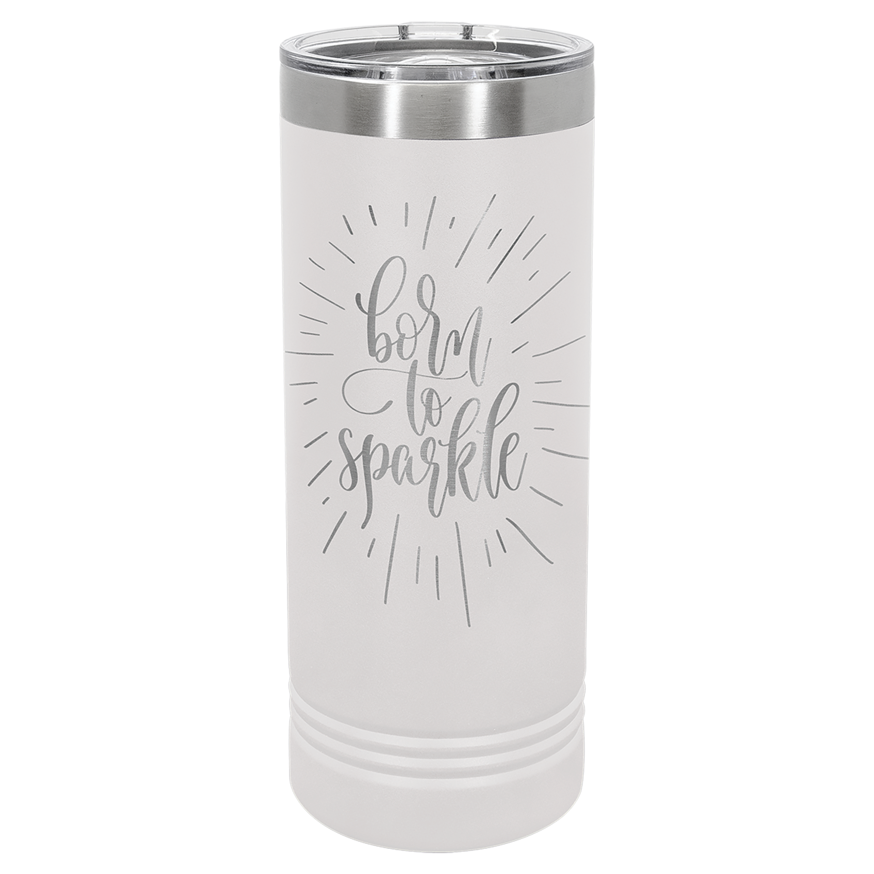 Engravefied, Laser Engraved, 22 oz Skinny Tumbler, personalized gift, White